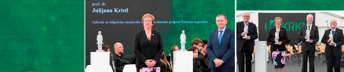 Prof. dr. Julijana Kristl prejemnica zahvale na dogodku 50-letnica Krkinih nagrad